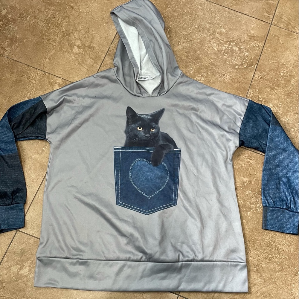 Miss look Cat Hoodie size Large